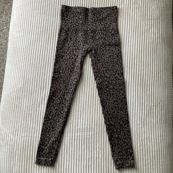 SPANX Look At Me Now Gray Black brown Leopard Print Leggings - Size XS - Picture 1 of 6
